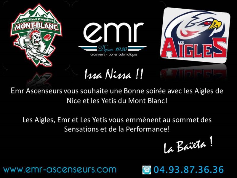 IDEEL et EMR Ascenseurs soutiennent LES AIGLES - Hockey Sur Glace