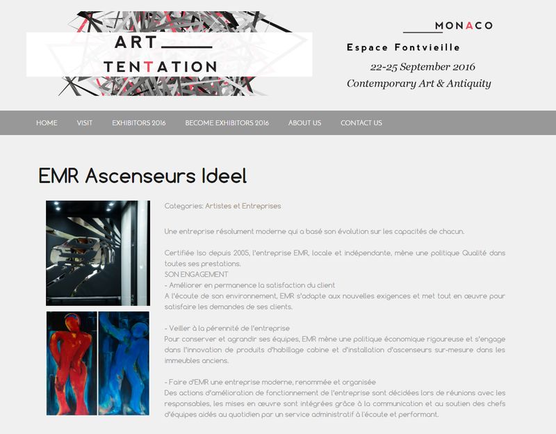 IDEEL et EMR Ascenseurs exposent au Salon ART TENTATION à Monaco